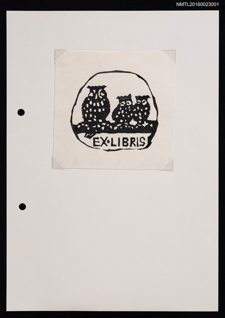 主要名稱：藏書票—三隻貓頭鷹圖檔，第1張，共1張