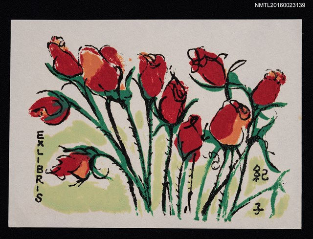 主要名稱：藏書票—紅玫瑰圖檔，第1張，共1張