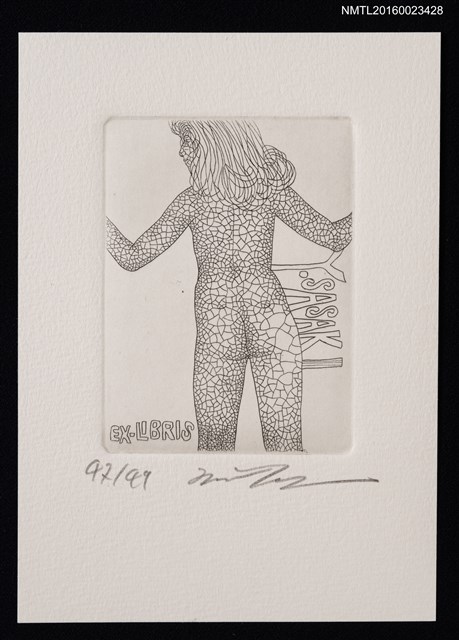 主要名稱：藏書票—バックシャン（裸女之背）圖檔，第1張，共1張