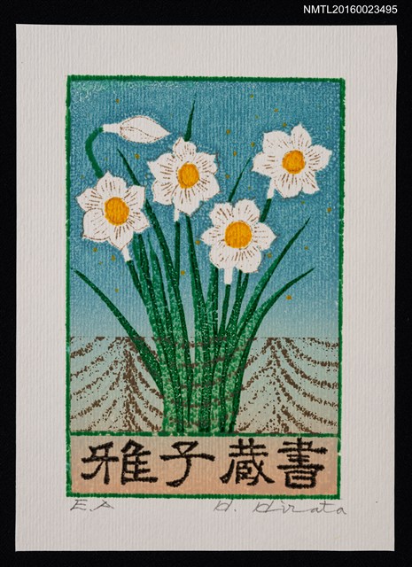 主要名稱：藏書票—白水仙花圖檔，第1張，共1張