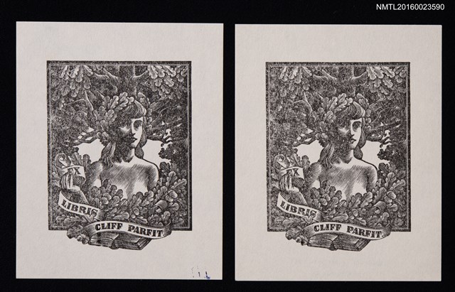 主要名稱：藏書票—樹叢中的女孩圖檔，第1張，共3張