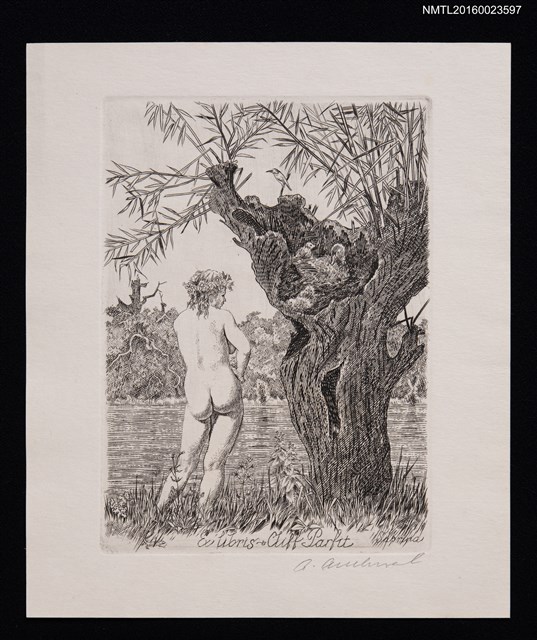 主要名稱：藏書票—河畔生態與裸女圖檔，第1張，共1張