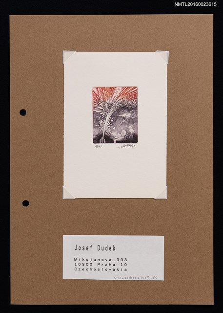 主要名稱：藏書票—鳥與火山圖檔，第1張，共1張