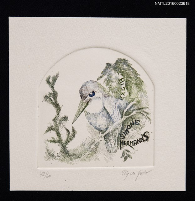 主要名稱：藏書票—綠鳥圖檔，第1張，共1張