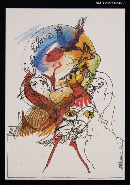 主要名稱：藏書票—繽紛群鳥圖檔，第1張，共1張