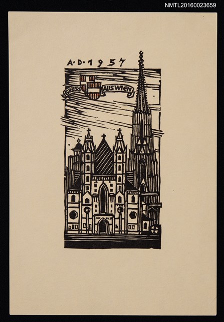 主要名稱：藏書票—GRUSS AUS WIEN（來自維也納的問候）圖檔，第1張，共1張