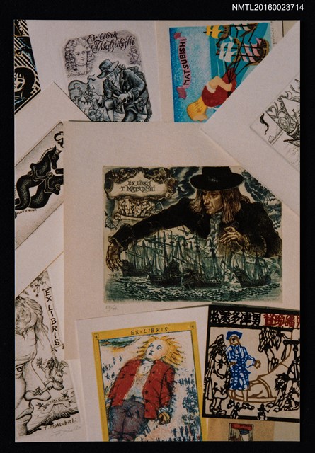 主要名稱：ガリバー旅行記蔵書票展（明信片）圖檔，第1張，共1張