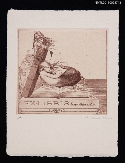 主要名稱：藏書票—公主與獸身女孩圖檔，第1張，共1張