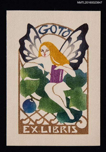 主要名稱：藏書票—蝴蝶仙子圖檔，第1張，共1張