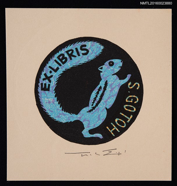 主要名稱：藏書票—藍松鼠圖檔，第1張，共1張