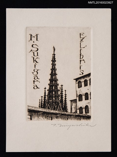 主要名稱：藏書票—教堂尖塔圖檔，第1張，共1張