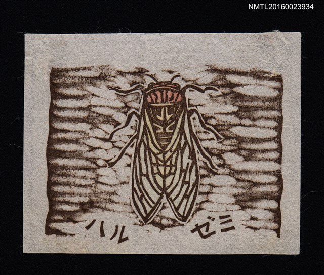 主要名稱：藏書票—ハルゼミ （春蟬）圖檔，第1張，共1張