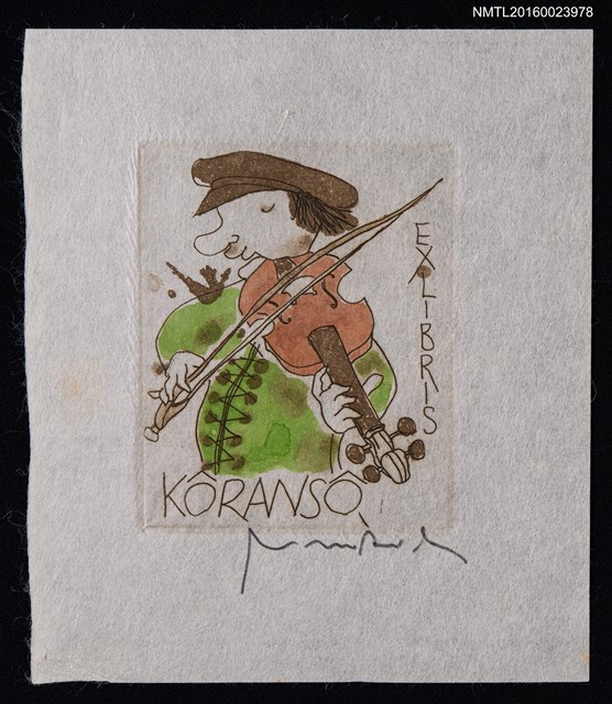 主要名稱：兒童藏書票—拉小提琴者圖檔，第1張，共1張