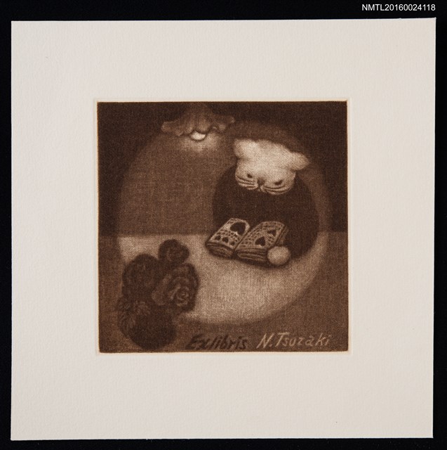 主要名稱：藏書票—燈下閱讀圖檔，第1張，共1張