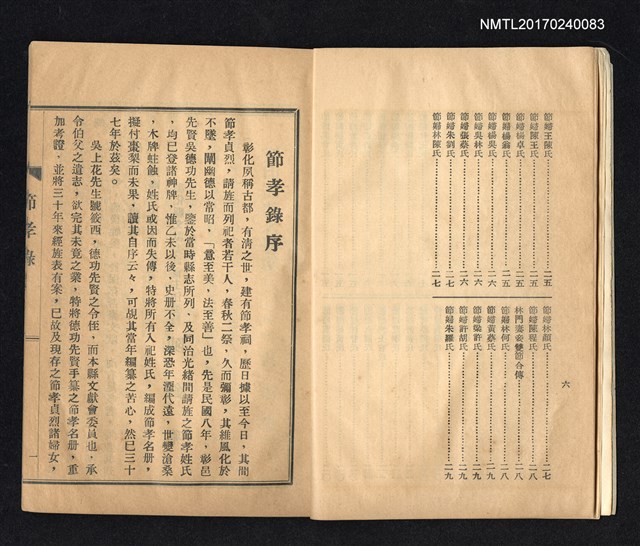 主要名稱：彰化節孝錄 (卷一 - 卷三)圖檔，第6張，共7張