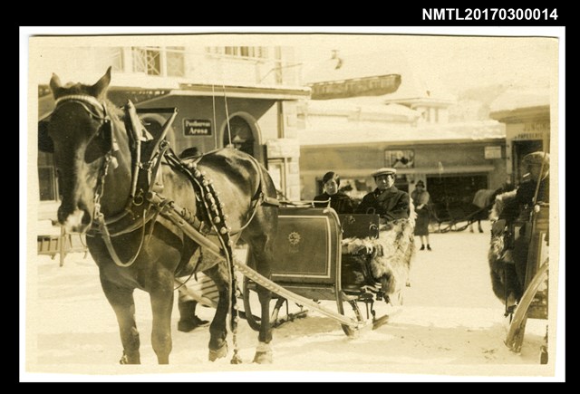 主要名稱：林爾嘉與張福英於歐洲馬車上合影圖檔，第1張，共2張