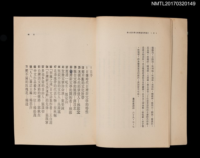 主要名稱：日據時代台灣新文學作家小傳圖檔，第3張，共5張