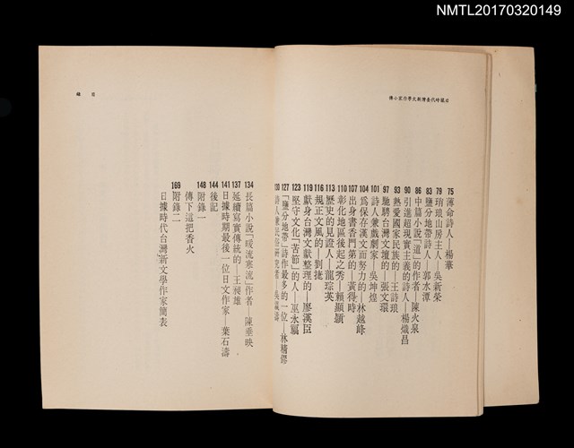 主要名稱：日據時代台灣新文學作家小傳圖檔，第4張，共5張