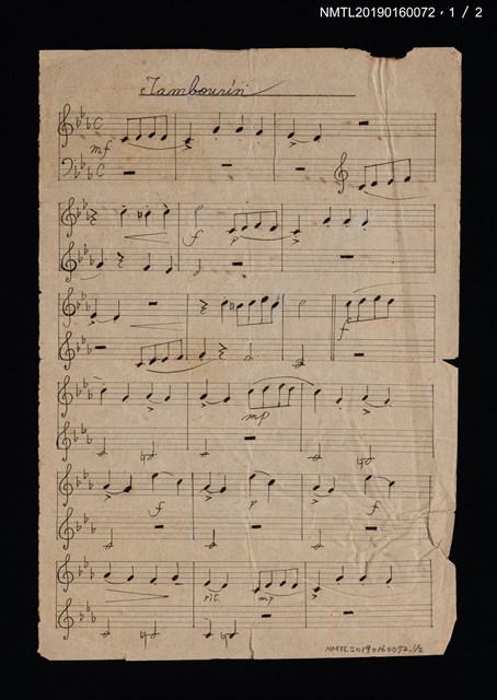 主要名稱：Tambourin樂譜圖檔，第1張，共2張