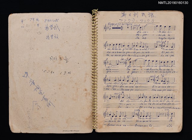 主要名稱：義大利民謠等樂譜、簡譜、歌詞（Music Book筆記本）圖檔，第2張，共5張