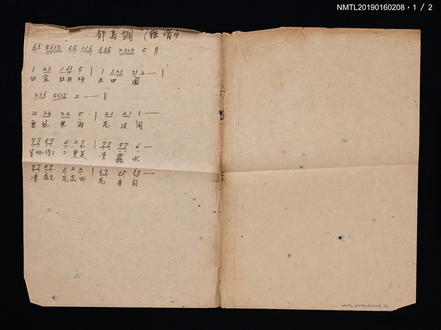 主要名稱：都馬調（雜嘴仔）填詞簡譜；無題名：整個是傾國傾世...簡譜圖檔，第1張，共2張