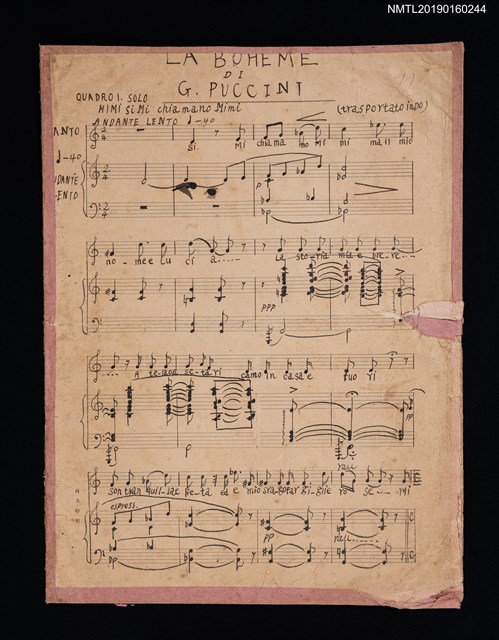 主要名稱：LA BOHEME DI G.PUCCINT樂譜圖檔，第1張，共1張