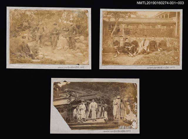 主要名稱：盧丙丁與同學合影（於木造建築前）圖檔，第2張，共2張