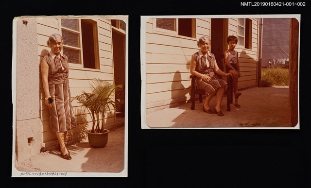 主要名稱：林氏好與家人合影（晚年，與小男孩於屋外）圖檔，第2張，共2張