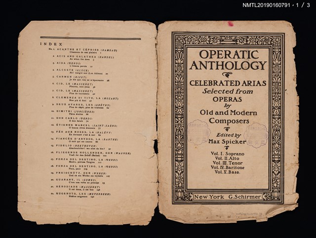 主要名稱：OPERATIC ANTHOLOGY封面及目錄圖檔，第2張，共4張