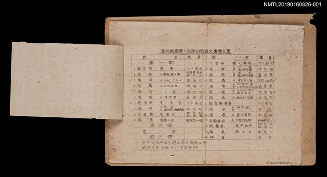主要名稱：溪州糖廠第一次特約歌舞大會節目單圖檔，第1張，共3張