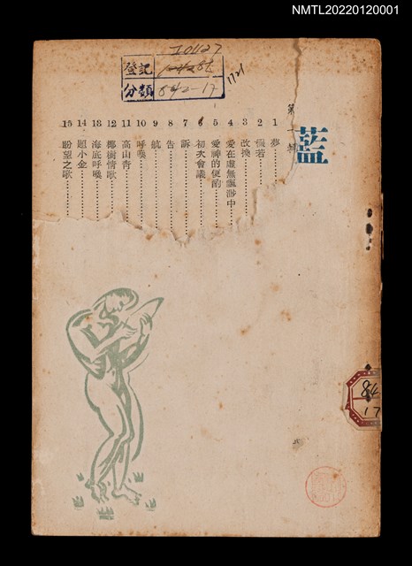 主要名稱：藍色小夜曲/叢書名(號)：野風社文藝叢書之二圖檔，第2張，共4張