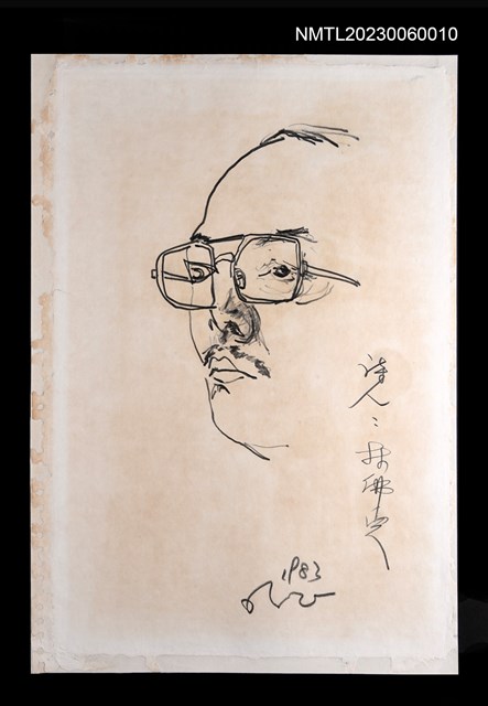 主要名稱：施明正手繪鉛筆素描：林佛兒肖像圖檔，第1張，共3張