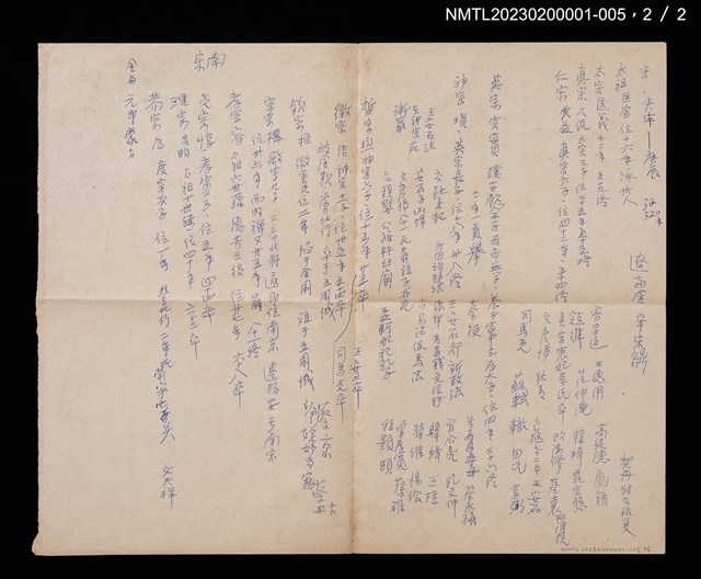 主要名稱：宋代帝系與官制筆記圖檔，第2張，共2張