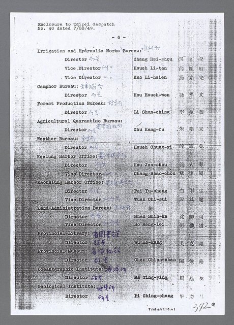 主要名稱：美國國務院臺灣檔案（五）（1945~1949）圖檔，第953張，共1048張