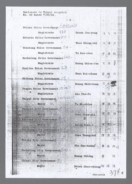 主要名稱：美國國務院臺灣檔案（五）（1945~1949）圖檔，第955張，共1048張