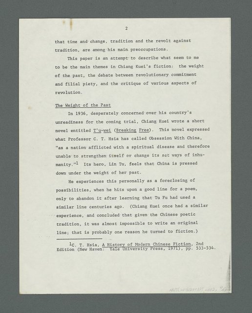 主要名稱：Themes in Chiang Kuei’s Fiction（論姜貴小說的主題）圖檔，第4張，共24張