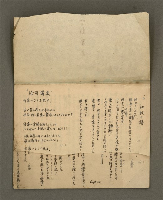 主要名稱：金連作品集-詩創作筆記圖檔，第3張，共19張