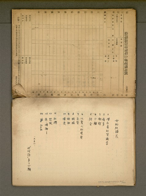 主要名稱：早期詩稿圖檔，第33張，共47張