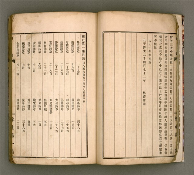 主要名稱：櫟社第一集圖檔，第12張，共103張