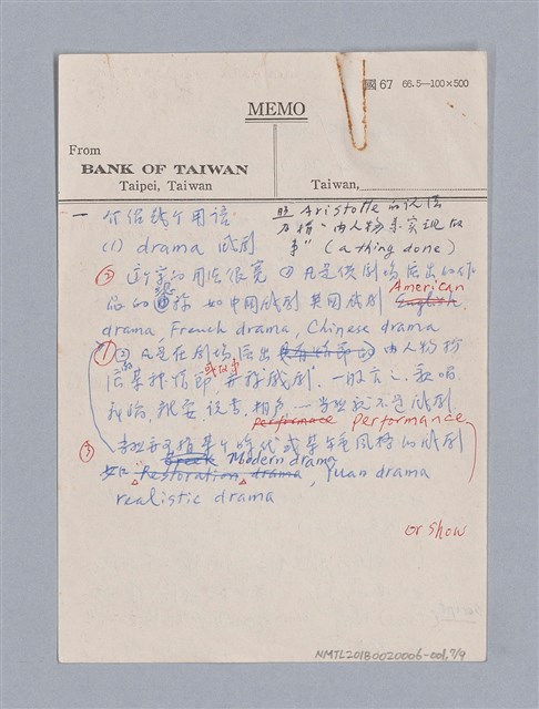 主要名稱：一、劇本的定義/劃一題名：劇本導讀教材圖檔，第7張，共10張