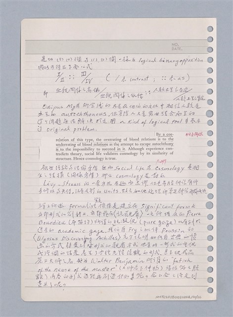 主要名稱：藝術批評教材手稿筆記本3圖檔，第121張，共194張