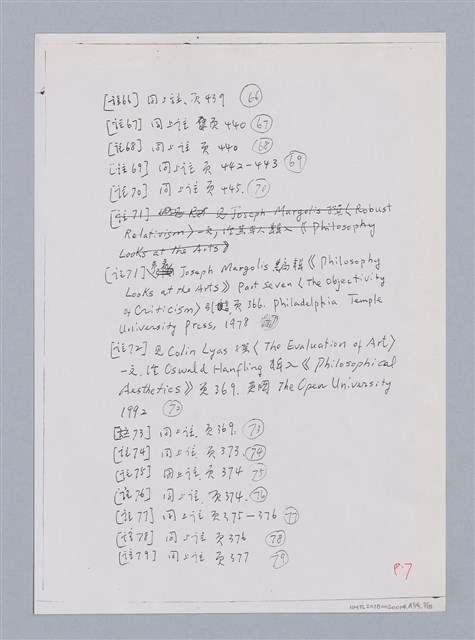 主要名稱：藝術批評教材手稿筆記本3圖檔，第183張，共194張