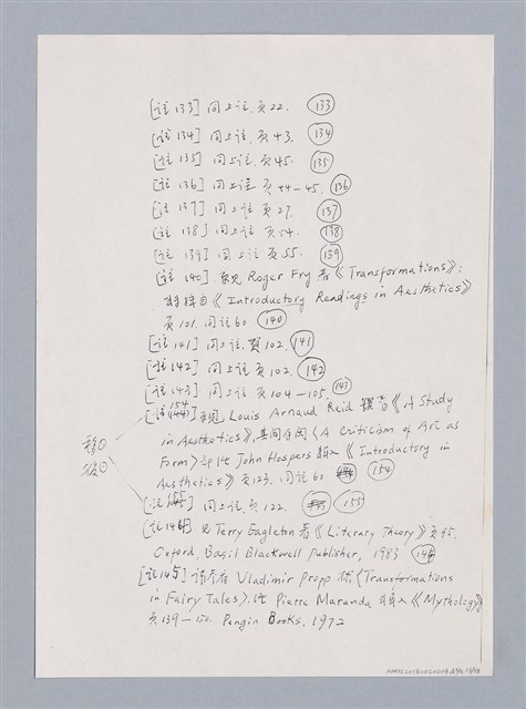 主要名稱：藝術批評教材手稿筆記本3圖檔，第189張，共194張