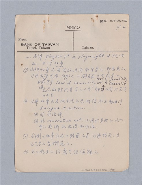 主要名稱：早期的戲劇原理教材圖檔，第3張，共68張