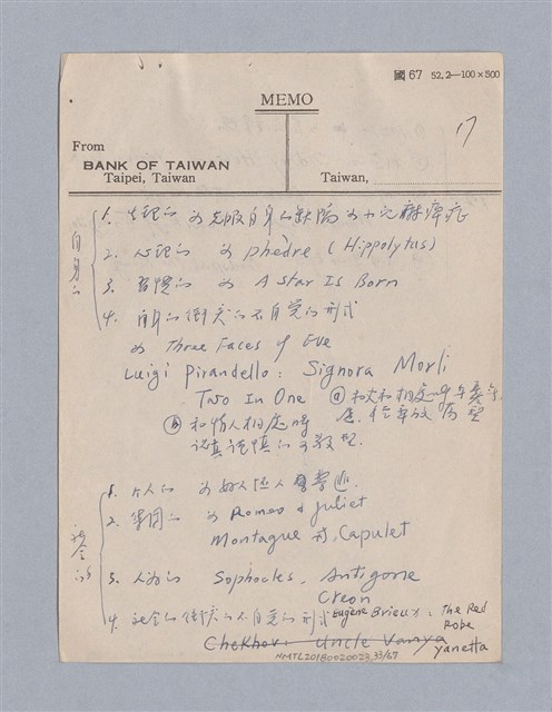 主要名稱：早期的戲劇原理教材圖檔，第33張，共68張