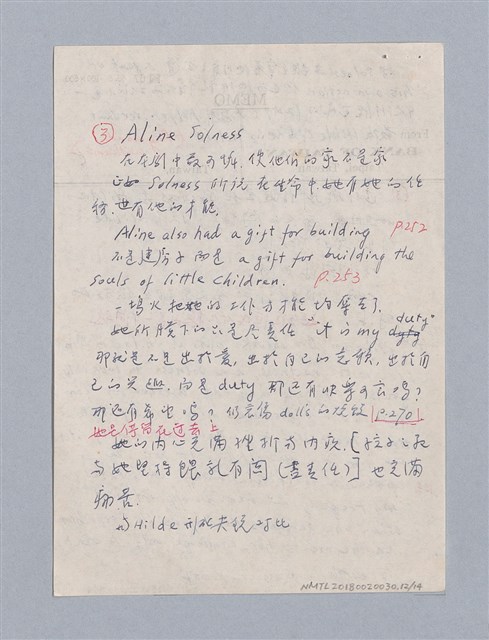 主要名稱：The Master Builder（1892）/劃一題名：名劇分析圖檔，第12張，共15張