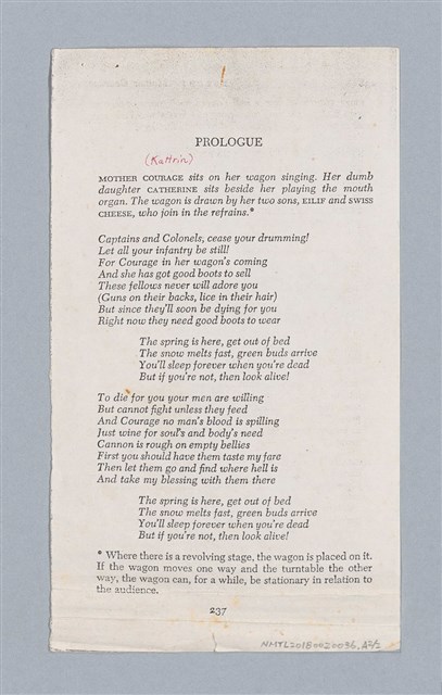 主要名稱：Mother Courage and Her Children(1939)/劃一題名：名劇分析圖檔，第16張，共16張