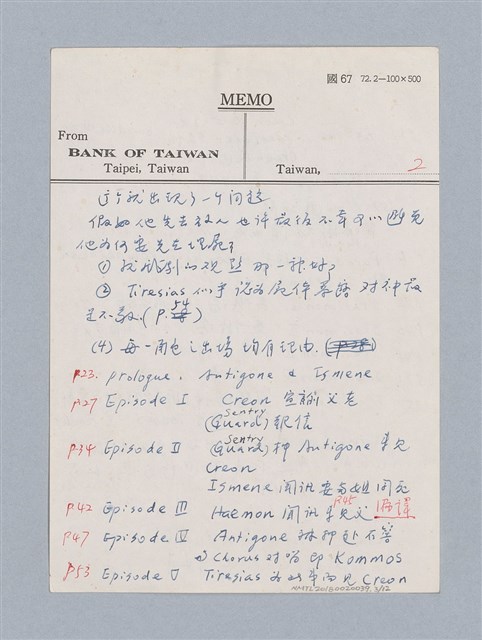 主要名稱：安蒂岡尼：Sophocles 495B.C.-405B.C./劃一題名：名劇分析圖檔，第3張，共16張