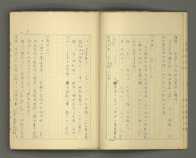 主要名稱：〈明嘉靖刊荔鏡記戲文分類詞彙〉手稿－四、稱謂詞圖檔，第8張，共58張