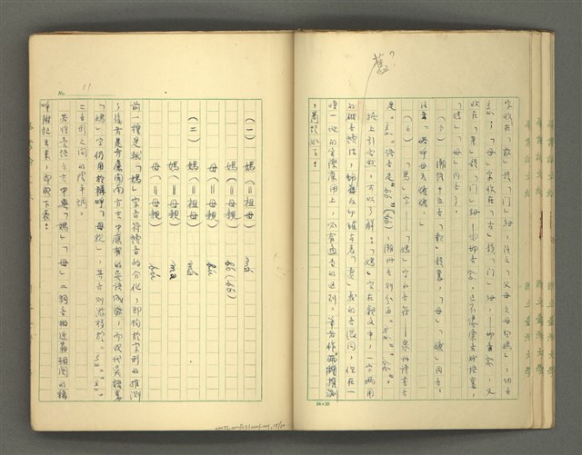 主要名稱：〈明嘉靖刊荔鏡記戲文分類詞彙〉手稿－四、稱謂詞圖檔，第16張，共58張